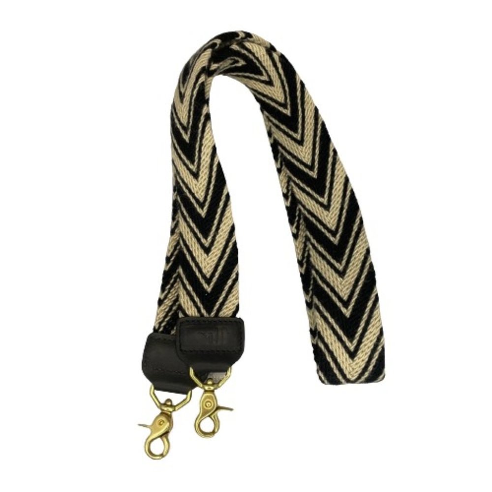 Salt Womens White Black Chevron Woven Detachable Fashionable Bag Strap 41 Inch